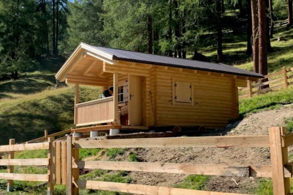 Alm-und-Berghütte im Blockhausstil